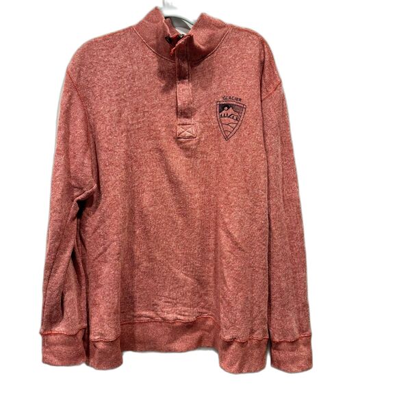 MV Sport Glacier National Park Sweater Quarter Zip Pullover Red Cotton Women XL - Picture 2 of 9